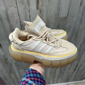 Adidas Ivy Park Rodeo Sleek Super Cream Platform Chunky Sneakers Lace Up